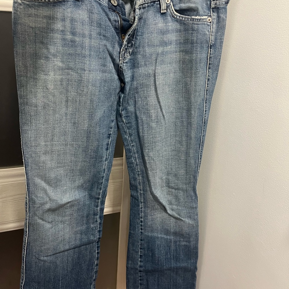 Blue Straight Jeans with Natural Fading